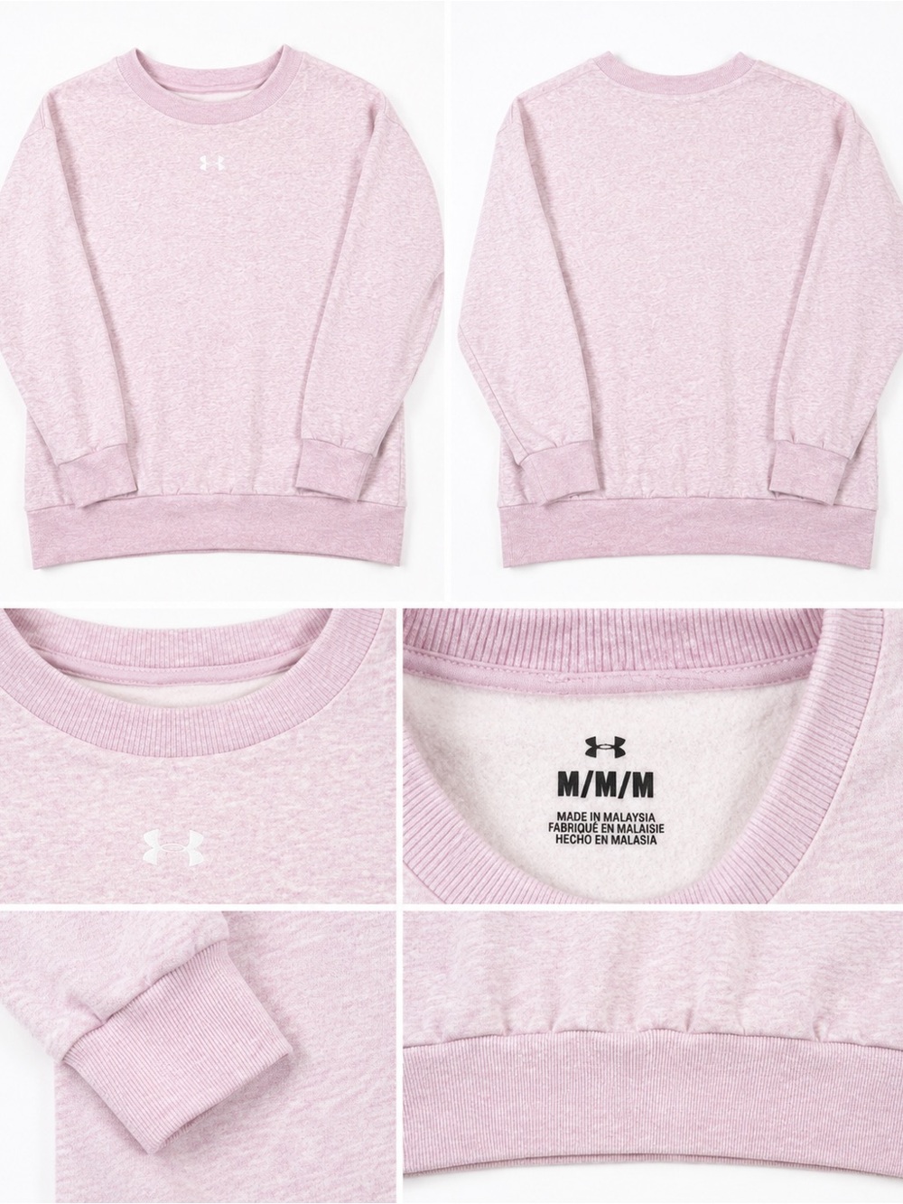 Under Armour Pink Printed Fleece Crewneck Sweatshirt Women’s M